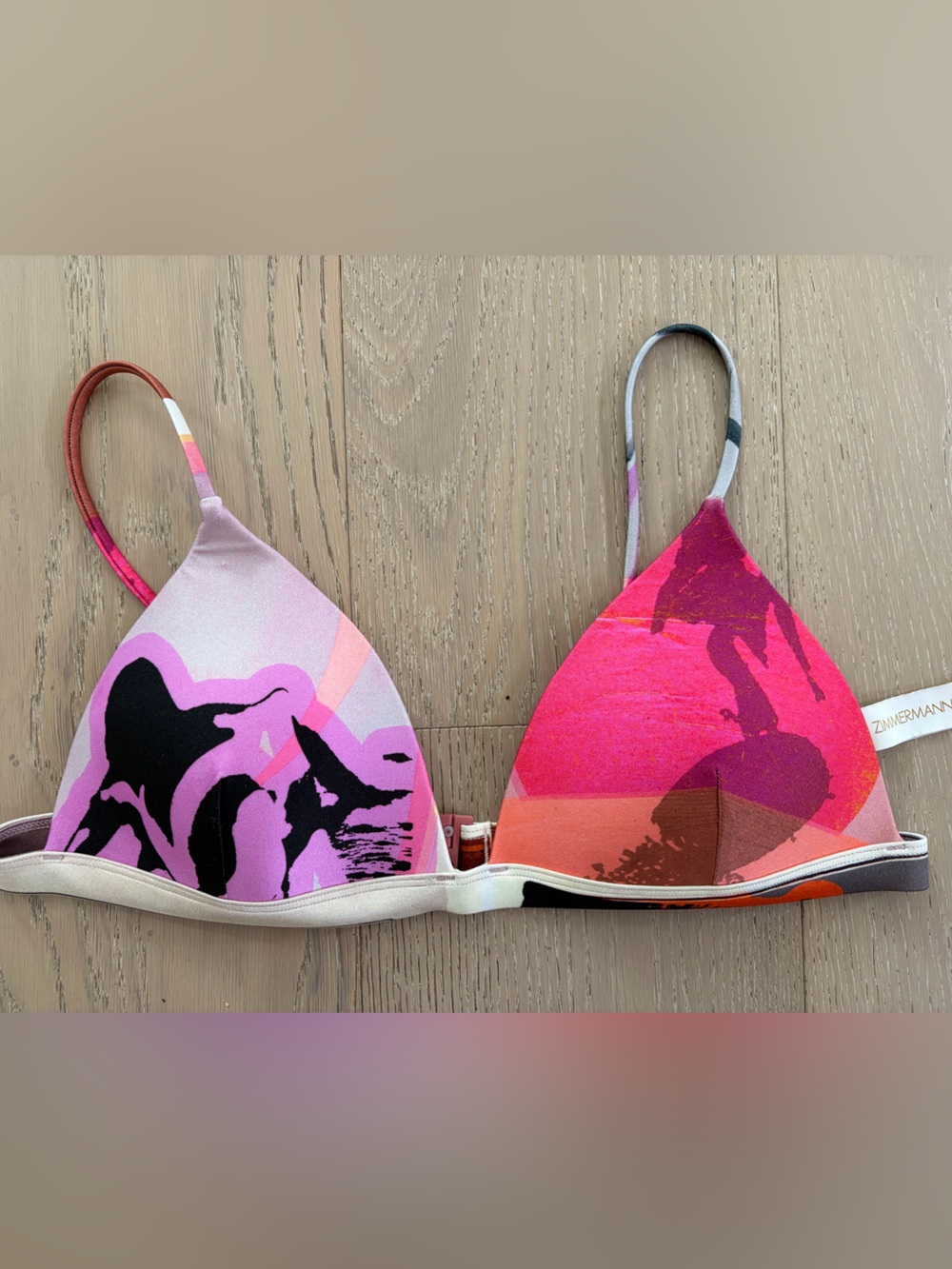 Zimmermann Wavelength Triangle Bikini Top sz 8 / AB NWT